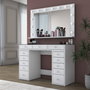 Hanah Home Mesa de Maquillaje Blanca con Espejo de 13 Focos
